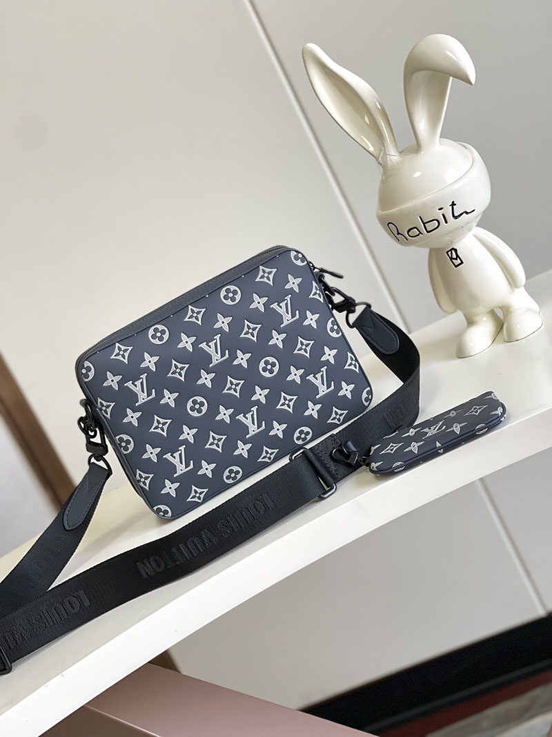 LOUIS VUITTON トリオ・メッセンジャー M24753 ルイヴィトン モノグラム・シャドウ ブルーマリーヌ 超N品 - 画像 (8)