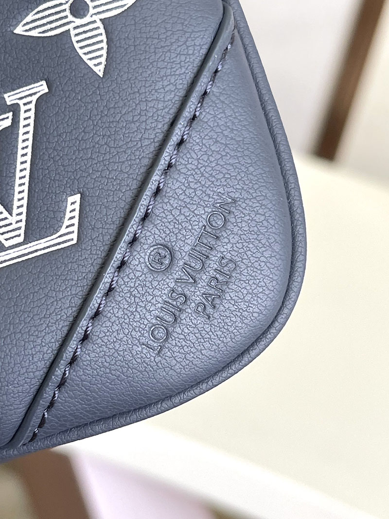 LOUIS VUITTON トリオ・メッセンジャー M24753 ルイヴィトン モノグラム・シャドウ ブルーマリーヌ 超N品 - 画像 (6)