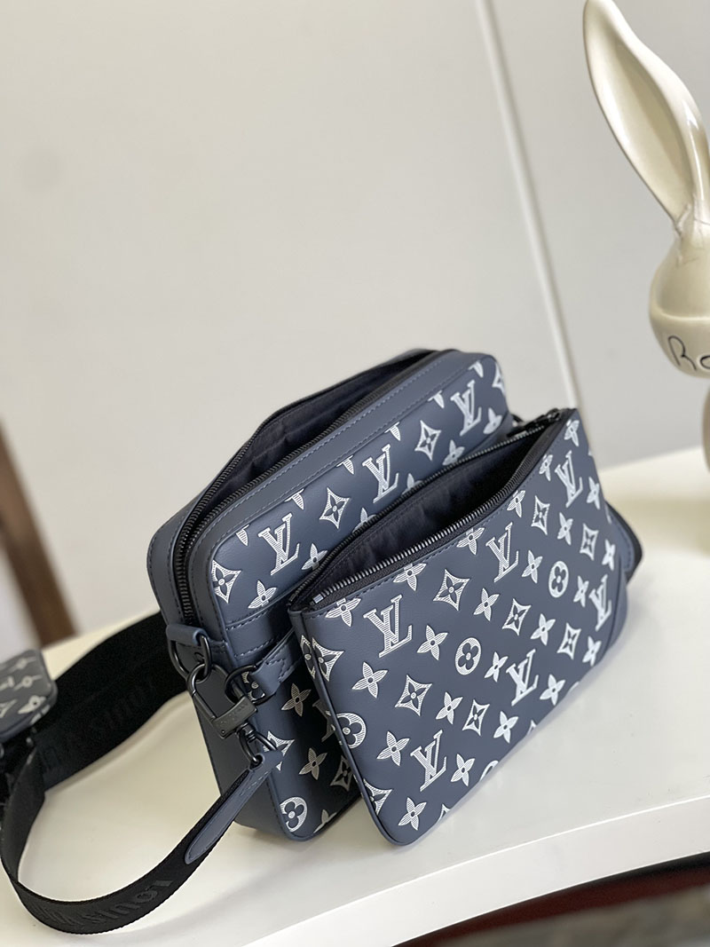 LOUIS VUITTON トリオ・メッセンジャー M24753 ルイヴィトン モノグラム・シャドウ ブルーマリーヌ 超N品 - 画像 (3)