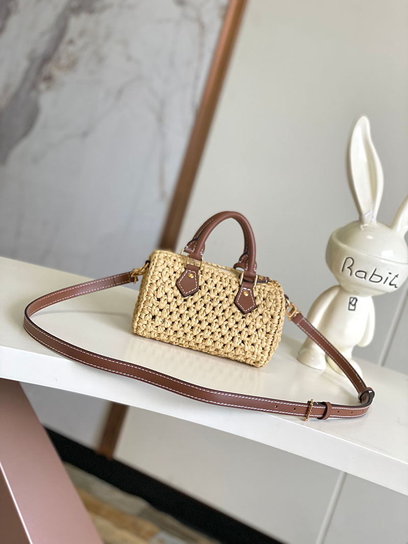 LOUIS VUITTON ナノ・スピーディ M83525 ナチュラル タン ラフィア 2WAY ハンドバッグ/ショルダーバッグ レディース - 画像 (8)