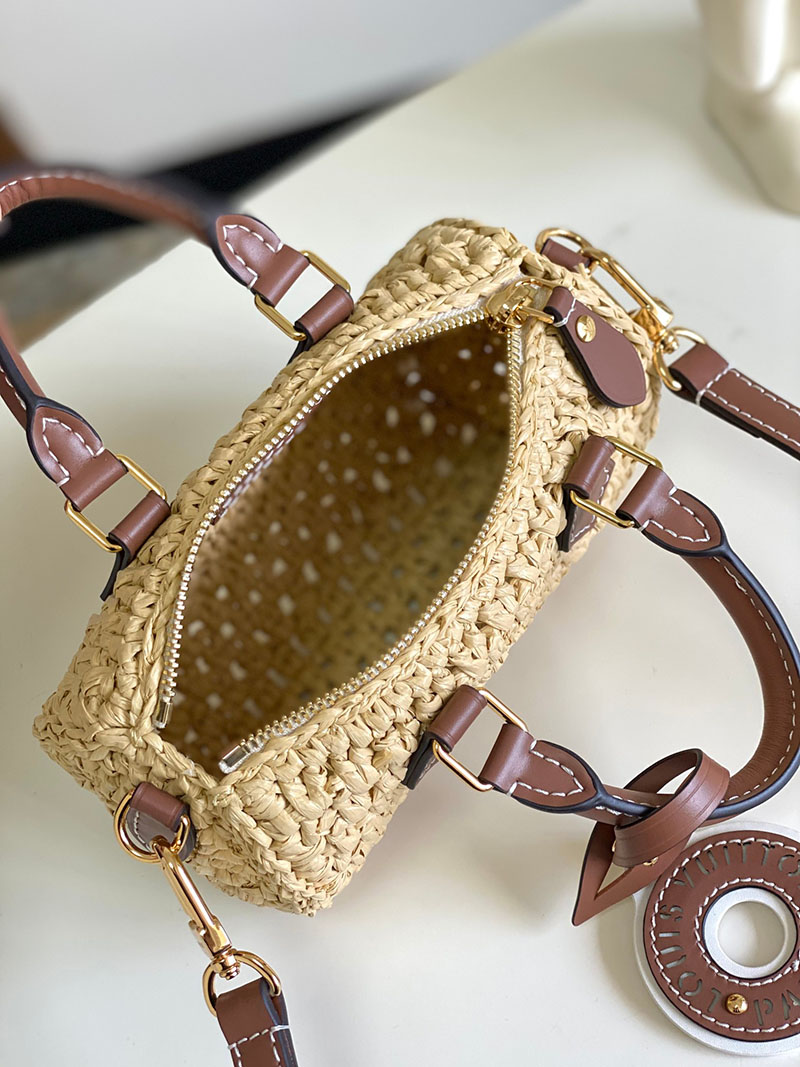 LOUIS VUITTON ナノ・スピーディ M83525 ナチュラル タン ラフィア 2WAY ハンドバッグ/ショルダーバッグ レディース - 画像 (2)