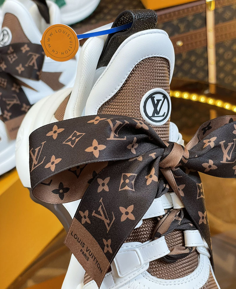 ルイヴィトン 靴 LV アークライト スニーカー レディース lv303336 ホワイト/ブラウン N品 歩きやすいスニーカー レディース 旅行 - 画像 (4)