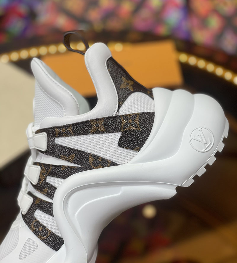 ルイヴィトン 靴 LV アークライト スニーカー レディース lv303348 ホワイト/ブラウン N品 スニーカー レディース 厚底 白 - 画像 (7)