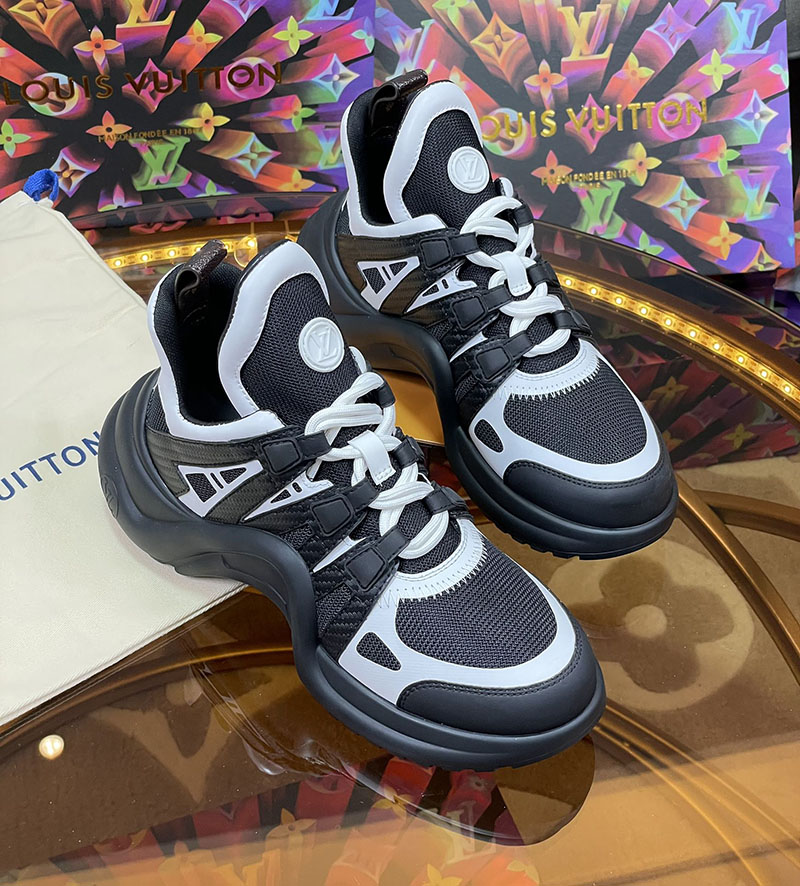 ルイヴィトン 靴 LV アークライト スニーカー レディース lv30351 ホワイト/ブラック N品 スニーカー レディース 黒白 - 画像 (8)