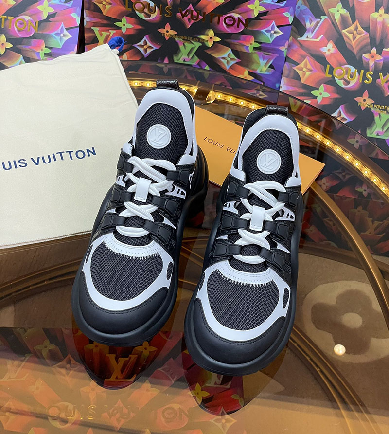 ルイヴィトン 靴 LV アークライト スニーカー レディース lv30351 ホワイト/ブラック N品 スニーカー レディース 黒白 - 画像 (6)