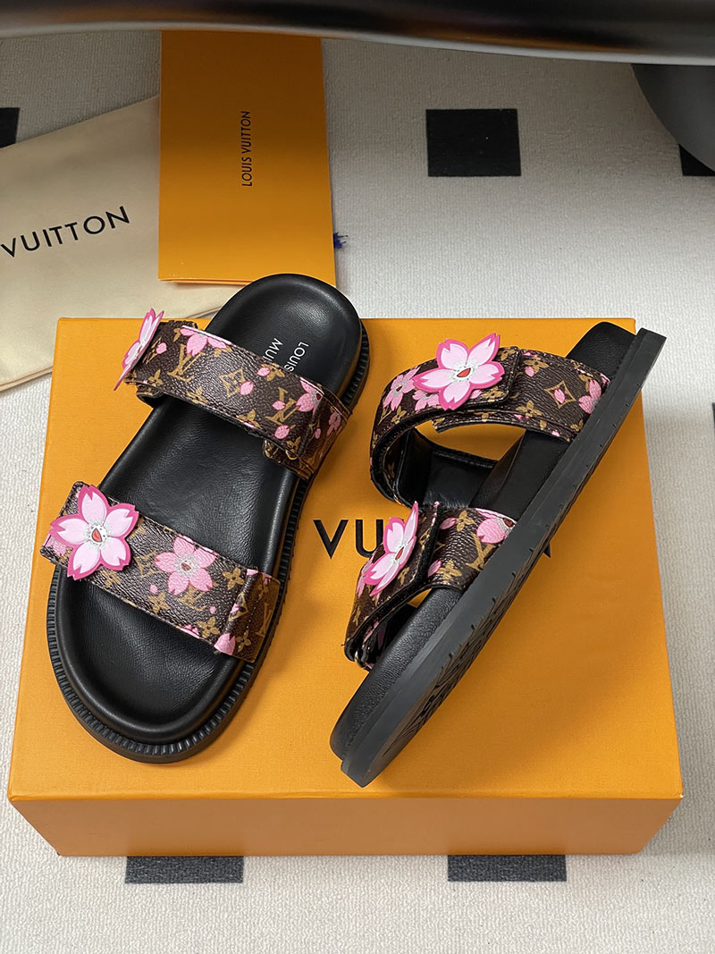 ルイヴィトン 靴 LV × TM サンダル レディース ルイ・ヴィトン × 村上隆の第2弾 lv303357 ブラック/ブラウン N品 ヴィトン サンダル レディース - 画像 (7)