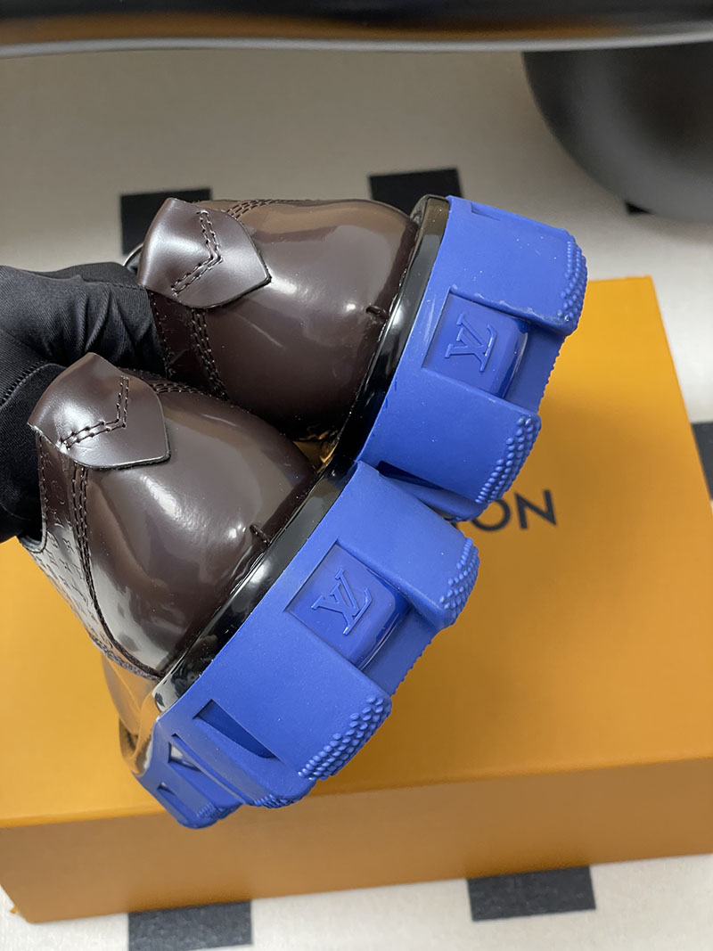 ルイヴィトン 靴 LV チェッカー メリージェーン 男女兼用のローファー lv303361 ブラウン N品 厚底 ローファー 歩きやすい ブランド - 画像 (2)
