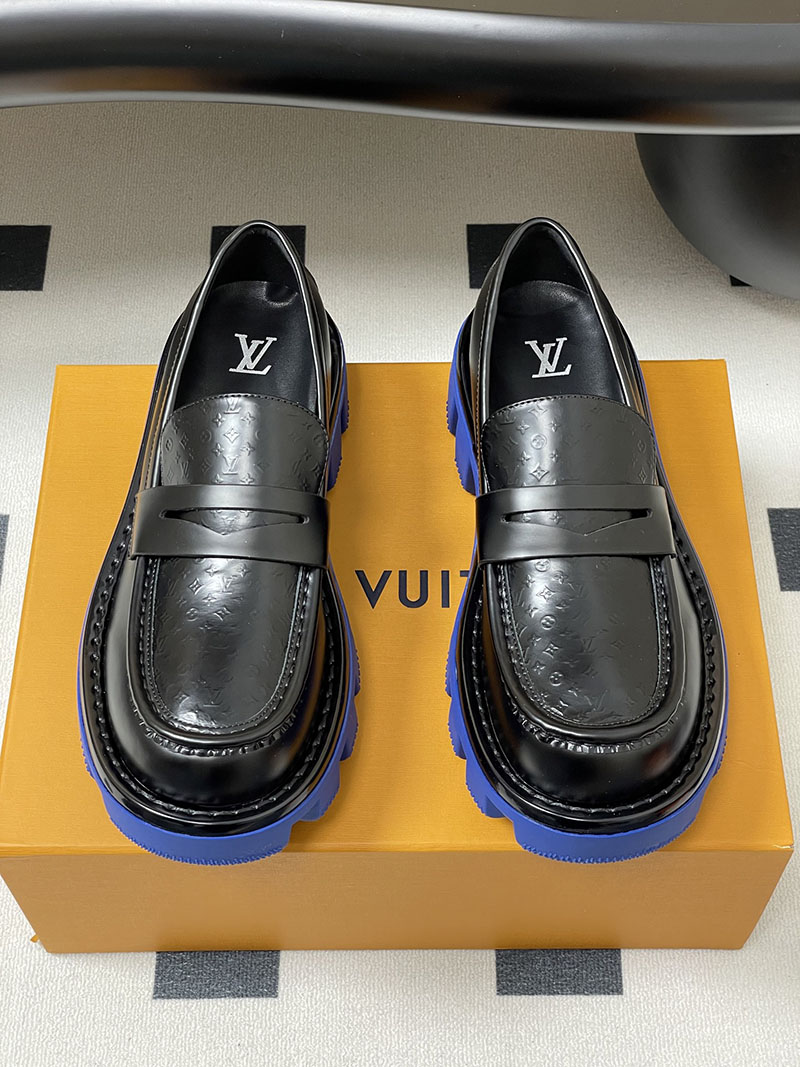 ルイヴィトン 靴 LV チェッカー メリージェーン 男女兼用のローファー lv303362 ブラック N品 ローファー レディース 厚底 - 画像 (6)