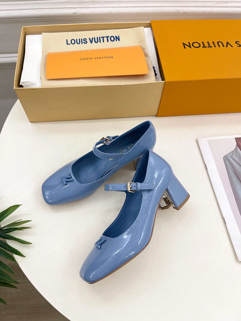 ルイヴィトン 靴 LV メリージェーン パンプス レディース ヒール 5.5cm lv303373 ブルー N品 メリージェーン 靴 コーデ - 画像 (8)