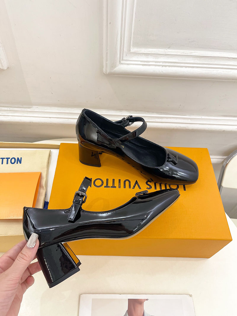 ルイヴィトン 靴 LV メリージェーン パンプス レディース ヒール 5.5cm lv303377 ブラック N品 メリージェーン 靴 ブランド - 画像 (8)