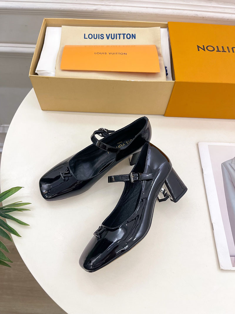 ルイヴィトン 靴 LV メリージェーン パンプス レディース ヒール 5.5cm lv303377 ブラック N品 メリージェーン 靴 ブランド - 画像 (7)