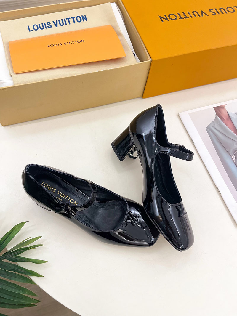 ルイヴィトン 靴 LV メリージェーン パンプス レディース ヒール 5.5cm lv303377 ブラック N品 メリージェーン 靴 ブランド - 画像 (6)