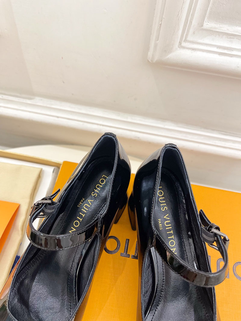 ルイヴィトン 靴 LV メリージェーン パンプス レディース ヒール 5.5cm lv303377 ブラック N品 メリージェーン 靴 ブランド - 画像 (4)