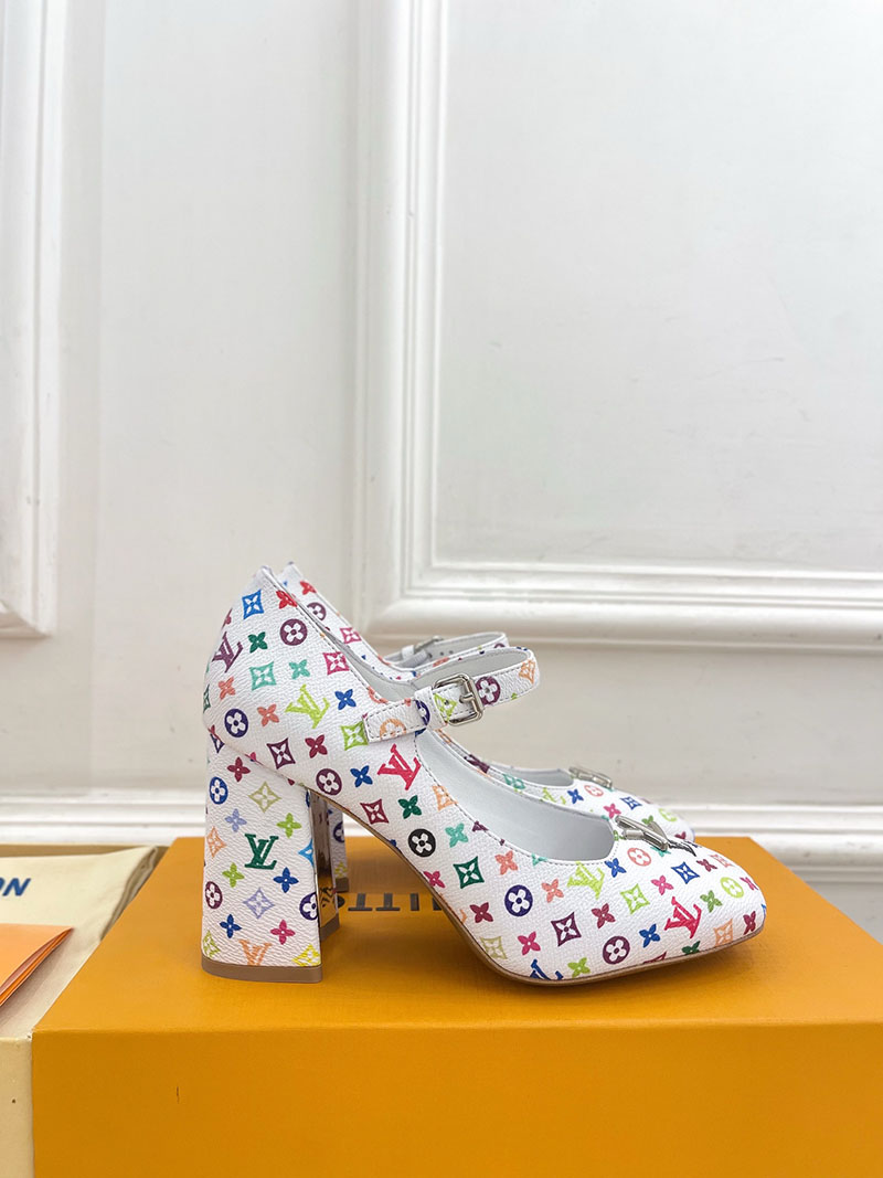 ルイヴィトン 靴 LV メリージェーン パンプス レディース ヒール 9cm lv303378 マルチカラー N品 メリージェーン 流行り いつまで - 画像 (9)