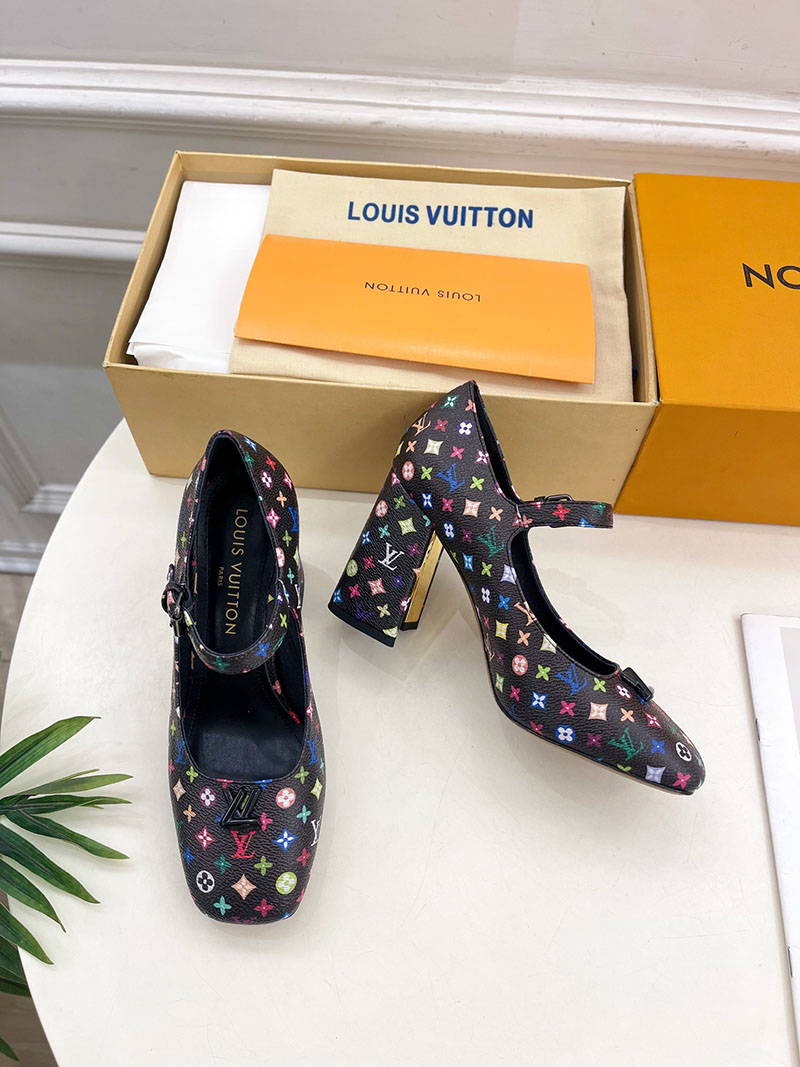 ルイヴィトン 靴 LV メリージェーン パンプス レディース ヒール 9cm lv303379 マルチカラー N品 ルイヴィトン パンプス モノグラム - 画像 (6)