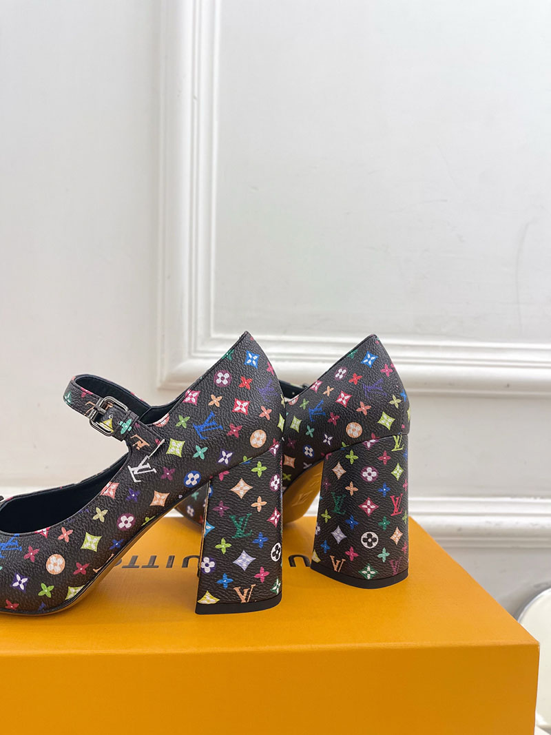 ルイヴィトン 靴 LV メリージェーン パンプス レディース ヒール 9cm lv303379 マルチカラー N品 ルイヴィトン パンプス モノグラム - 画像 (4)