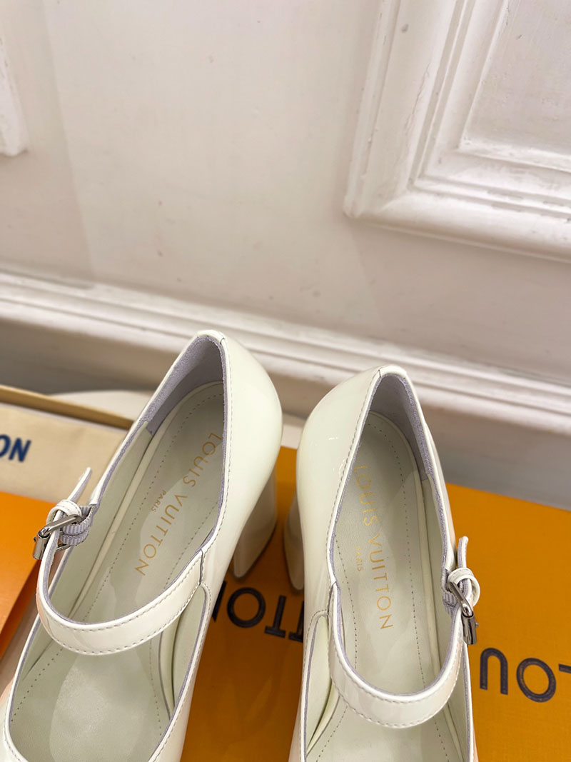 ルイヴィトン 靴 LV メリージェーン パンプス レディース ヒール 9cm lv303384 ホワイト N品 ヴィトン 靴 レディース パンプス - 画像 (4)