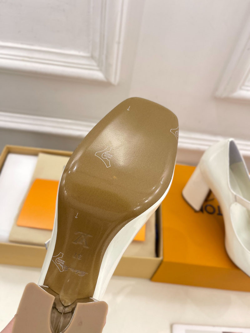 ルイヴィトン 靴 LV メリージェーン パンプス レディース ヒール 9cm lv303384 ホワイト N品 ヴィトン 靴 レディース パンプス - 画像 (2)