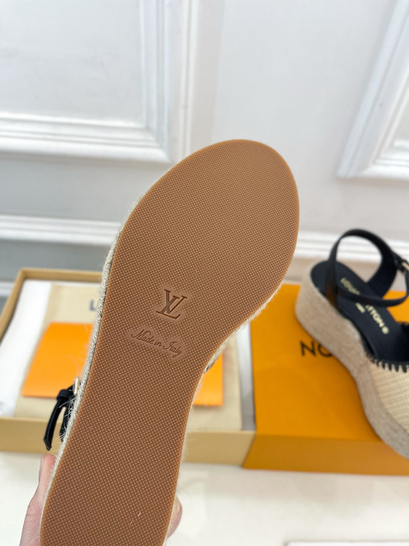 ルイヴィトン 靴 LV サンダル&エスパドリーユ 2025 新作 レディース靴 lv303393 ブラック N品 レディース サンダル 人気ブランド - 画像 (2)