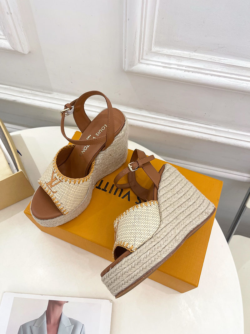 ルイヴィトン 靴 LV サンダル&エスパドリーユ 2025 新作 レディース靴 lv303394 ブラウン N品 夏 サンダル レディース 歩きやすい - 画像 (6)