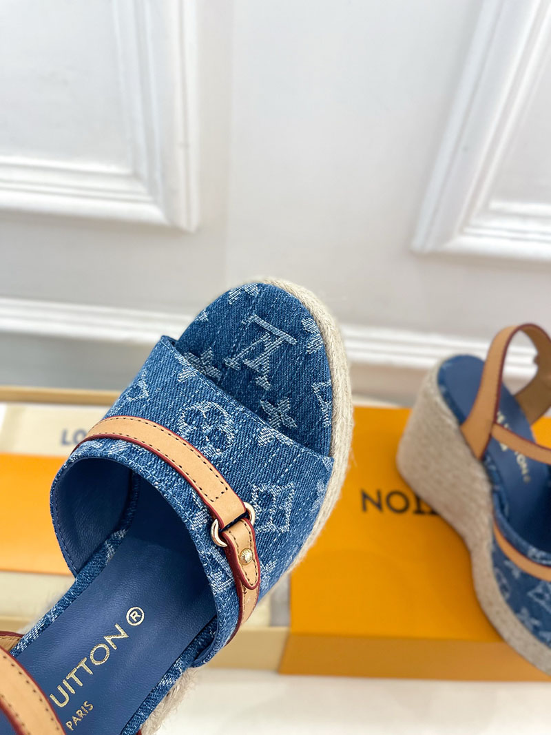 ルイヴィトン 靴 LV サンダル&エスパドリーユ 2025 新作 レディース靴 lv303402 ブルー N品 レディース サンダルトレンド 2025 - 画像 (5)