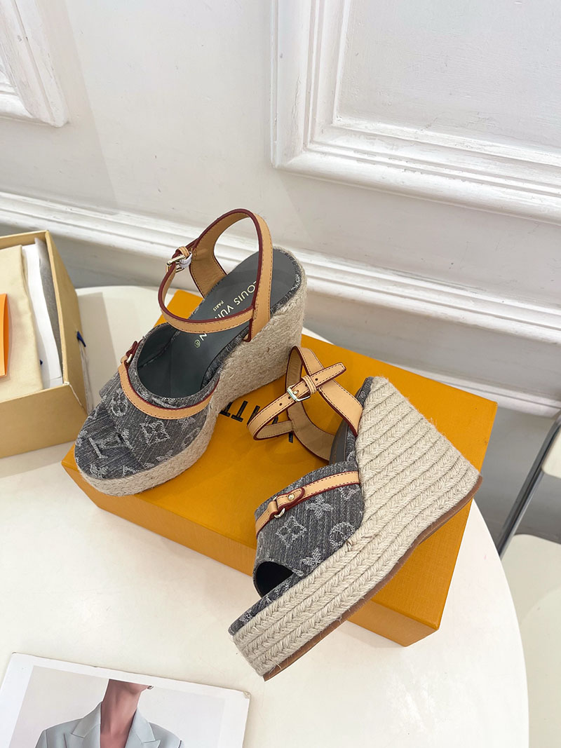 ルイヴィトン 靴 LV サンダル&エスパドリーユ 2025 新作 レディース靴 lv303403 グレー N品 サンダル レディース 人気 40代 - 画像 (6)