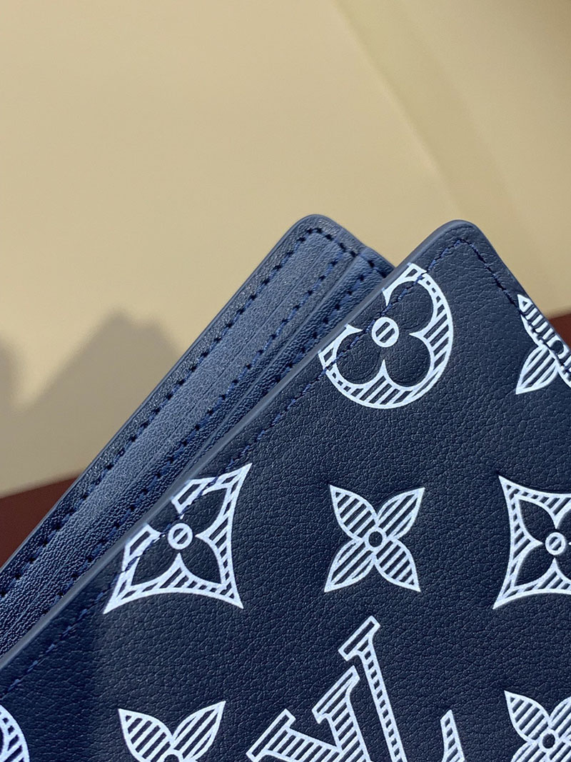 LOUIS VUITTON 二つ折り財布 ポルトフォイユ・ミュルティプル モノグラム・シャドウ ブルーマリーヌ M83379 超N品 - 画像 (2)