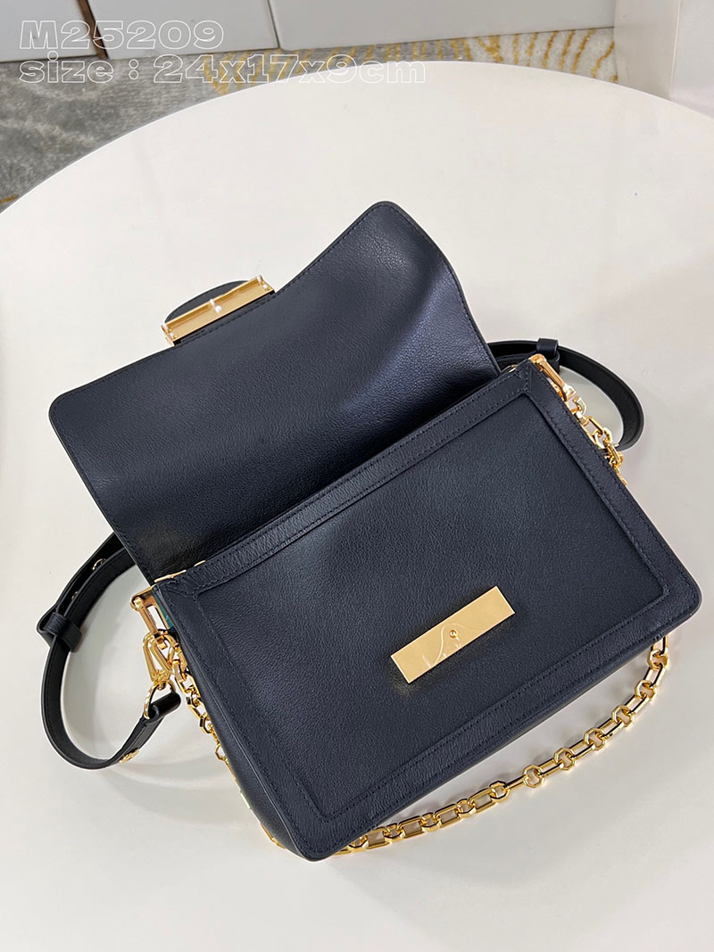 LOUIS VUITTON ドーフィーヌ・ソフト MM M25209 ブラック カーフレザー 超N品 - 画像 (4)