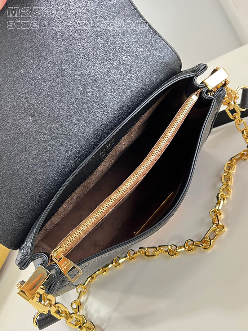 LOUIS VUITTON ドーフィーヌ・ソフト MM M25209 ブラック カーフレザー 超N品 - 画像 (3)