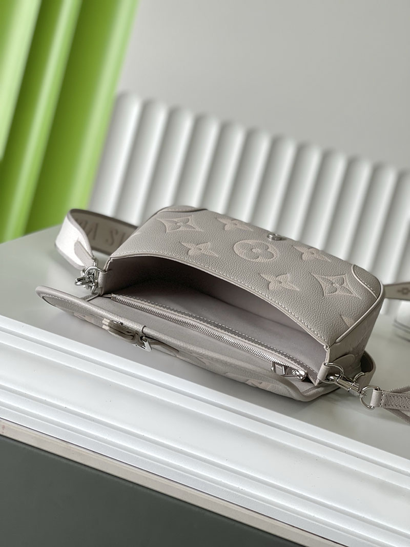 LOUIS VUITTON ディアヌ NM PM M14214 ブリューム グレー モノグラムアンプラント ジャイアント グレインレザー 2WAY 斜め掛け 肩掛け 超N品 - 画像 (3)