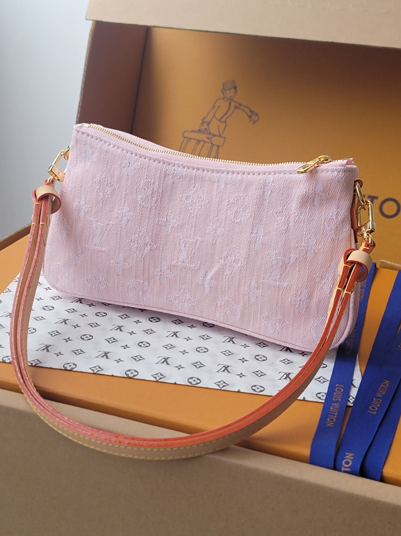 LOUIS VUITTON M14159 ポシェット・リヴ 2025新作 ウォッシュドピンク 超N品 ルイヴィトン デニム バッグ ピンク - 画像 (9)