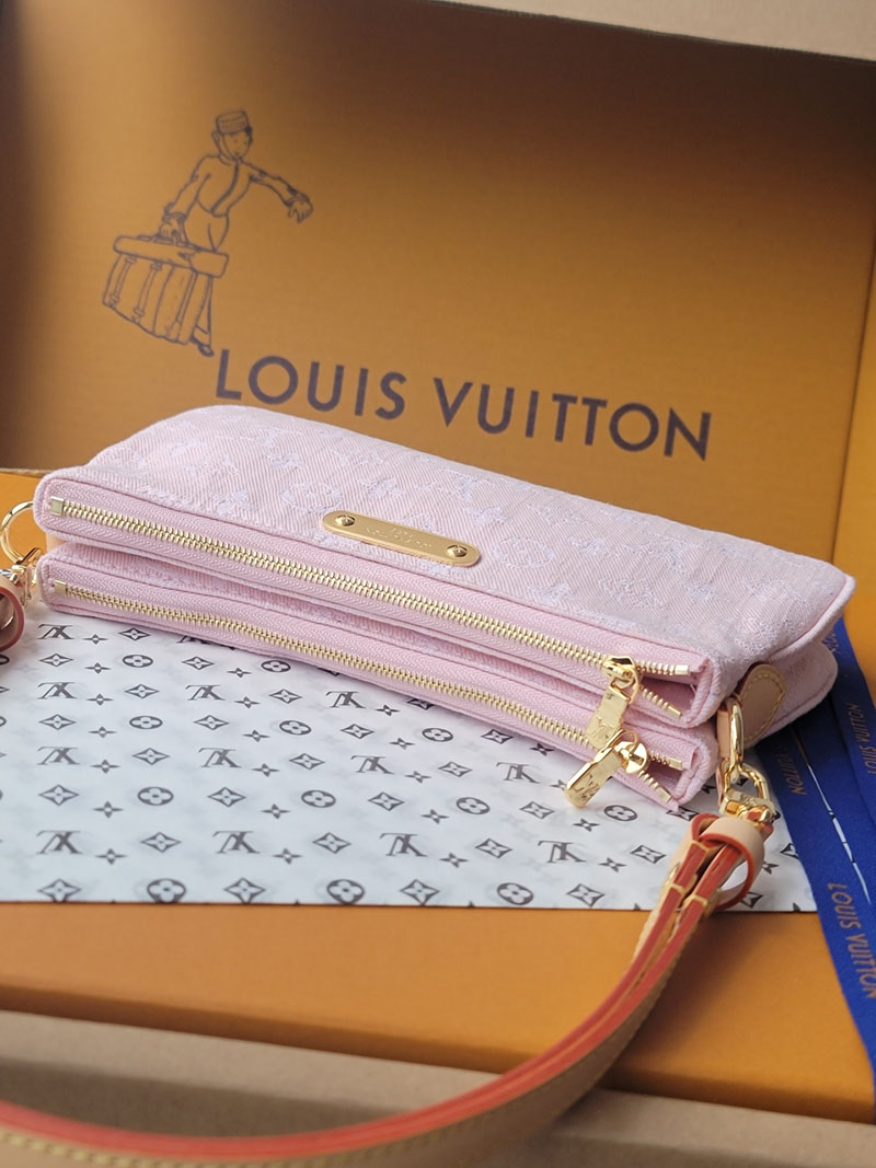 LOUIS VUITTON M14159 ポシェット・リヴ 2025新作 ウォッシュドピンク 超N品 ルイヴィトン デニム バッグ ピンク - 画像 (8)