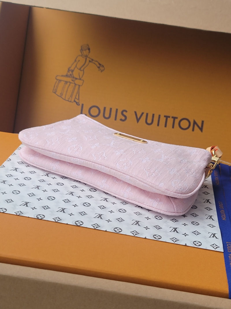 LOUIS VUITTON M14159 ポシェット・リヴ 2025新作 ウォッシュドピンク 超N品 ルイヴィトン デニム バッグ ピンク - 画像 (7)