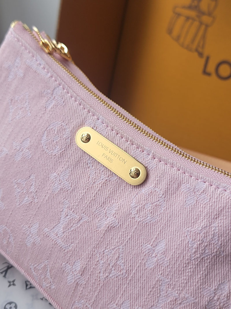 LOUIS VUITTON M14159 ポシェット・リヴ 2025新作 ウォッシュドピンク 超N品 ルイヴィトン デニム バッグ ピンク - 画像 (6)