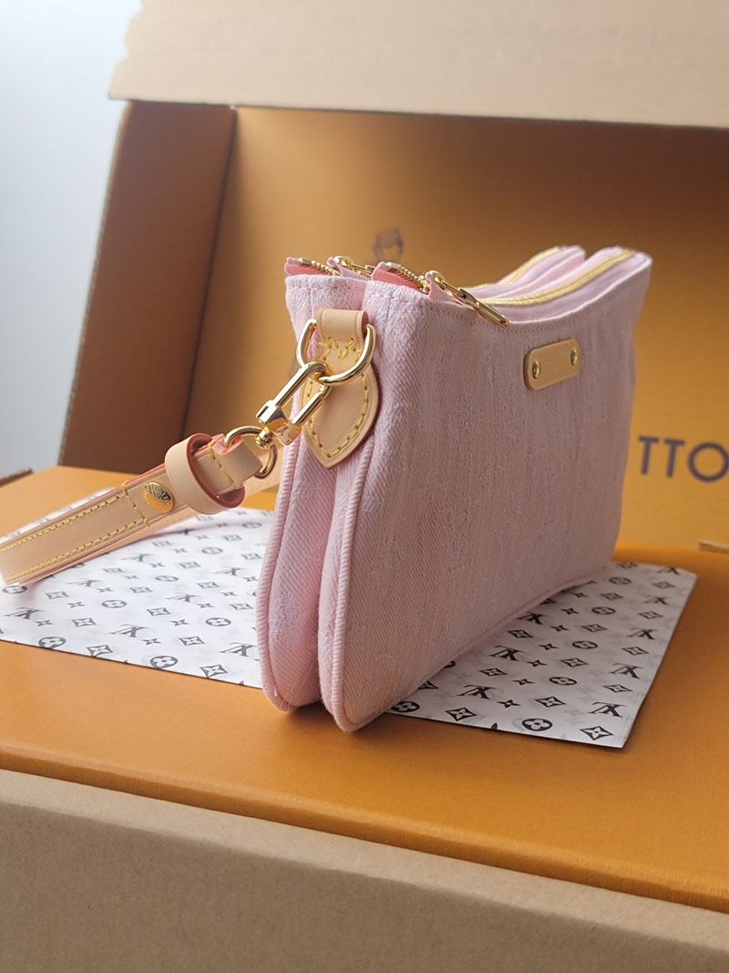 LOUIS VUITTON M14159 ポシェット・リヴ 2025新作 ウォッシュドピンク 超N品 ルイヴィトン デニム バッグ ピンク - 画像 (5)