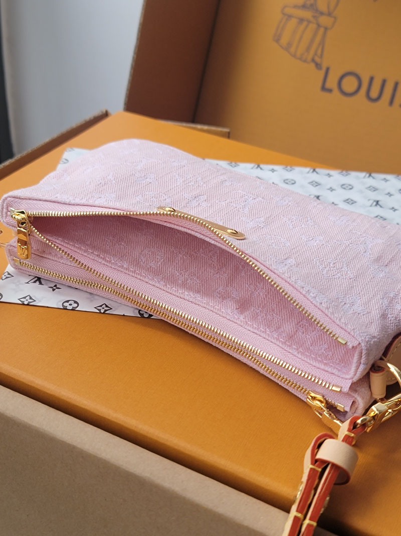 LOUIS VUITTON M14159 ポシェット・リヴ 2025新作 ウォッシュドピンク 超N品 ルイヴィトン デニム バッグ ピンク - 画像 (3)