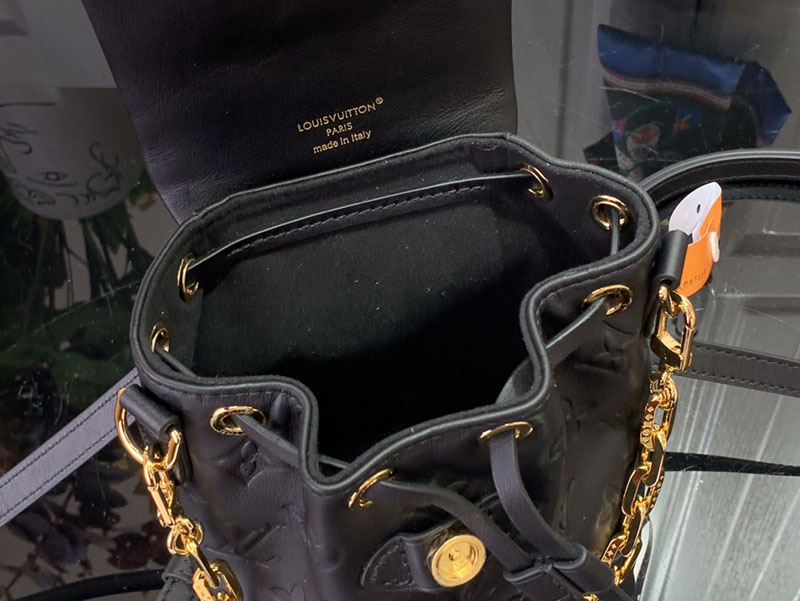 LOUIS VUITTON クッサン バックパック ミニ M13387 RFID モノグラム ラムレザー ノワール ブラック ゴールド金具 超N品 - 画像 (3)