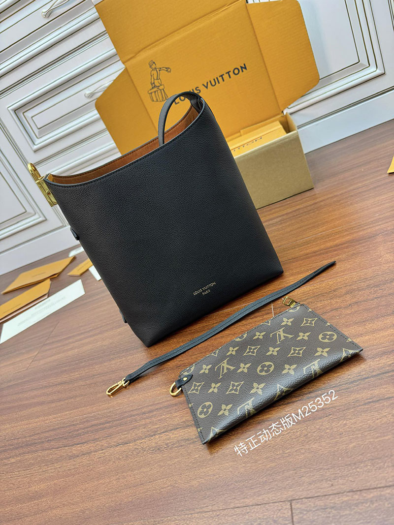 逸品 ルイヴィトン M25352 ロウキー・ホーボーPM ショルダーバッグ レザー ブラック LOUIS VUITTON - 画像 (9)