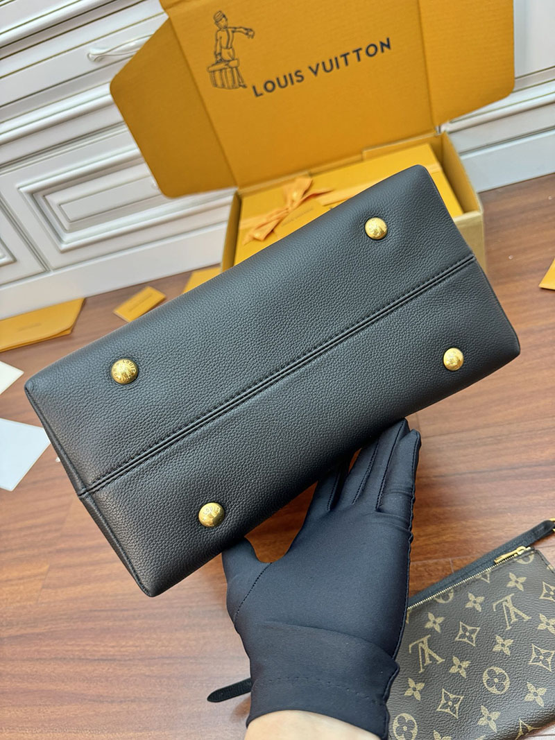 逸品 ルイヴィトン ロウキーホーボーMM M24856 グレインカーフレザー ブラック ゴールド金具 LOUIS VUITTON - 画像 (7)