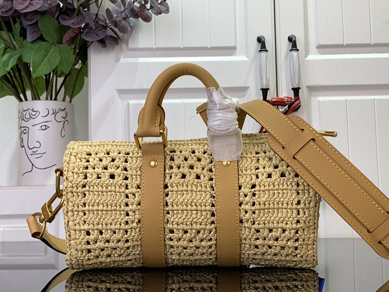 LOUIS VUITTON ショルダーバッグ ダミエ・ラフィア キーポル・バンドリエール 25 M25010ユニセックス ベージュ 超N品 - 画像 (8)