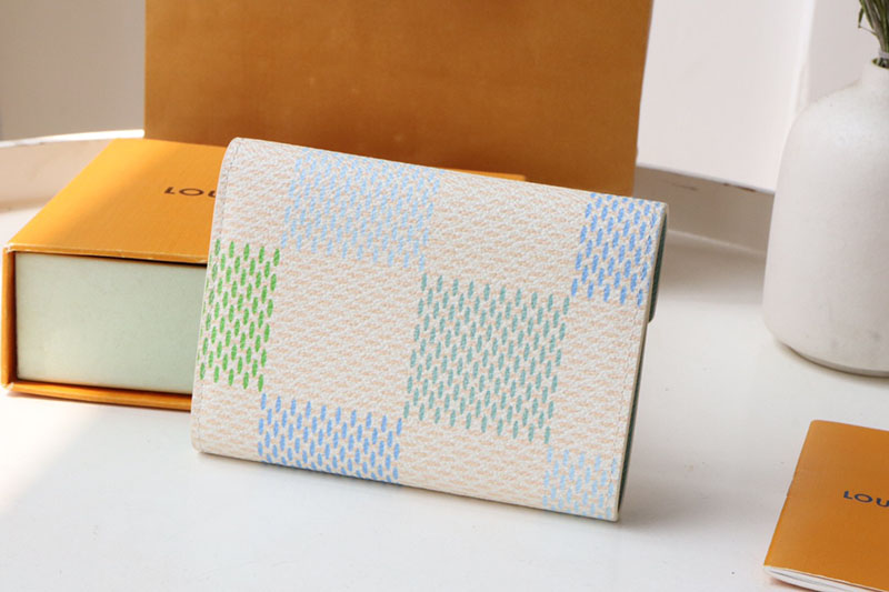LOUIS VUITTON 三つ折り財布 ダミエ ポルトフォイユ・ヴィクトリーヌ ホワイト N40750 ピスタチオ 超N品 - 画像 (9)
