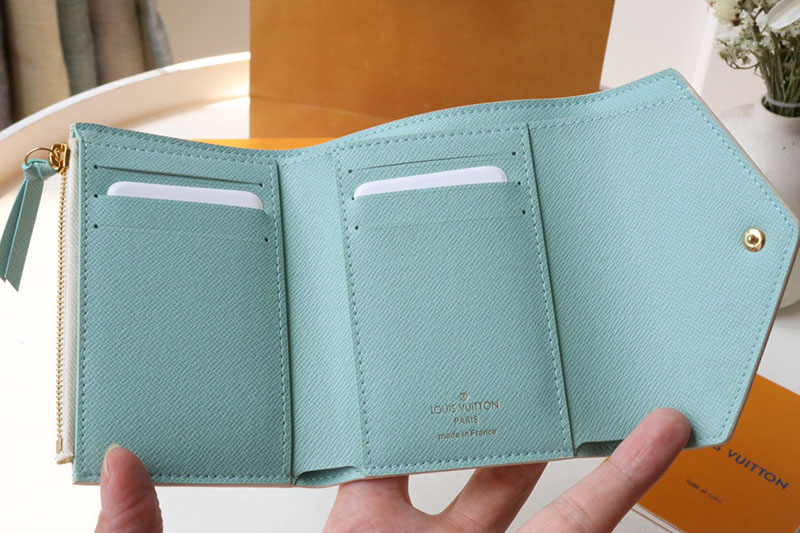 LOUIS VUITTON 三つ折り財布 ダミエ ポルトフォイユ・ヴィクトリーヌ ホワイト N40750 ピスタチオ 超N品 - 画像 (6)