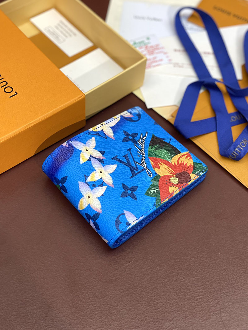 LOUIS VUITTON ポルトフォイユ・ミュルティプル lv301788 ブライト ブルー 超N品 ルイヴィトン 財布 二つ折り 小銭入れあり - 画像 (8)