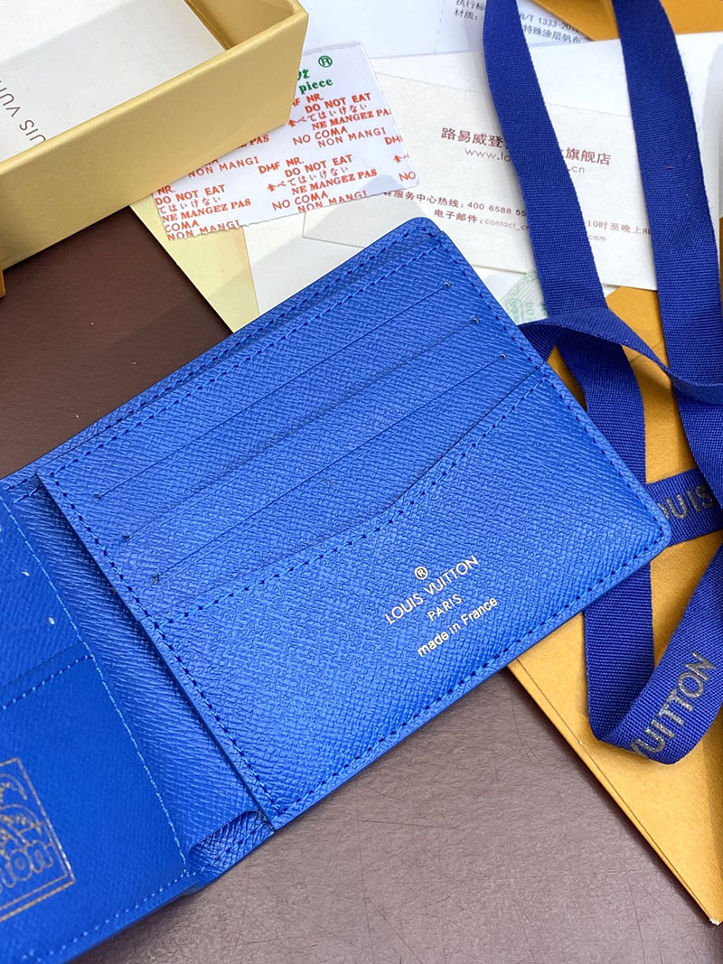 LOUIS VUITTON ポルトフォイユ・ミュルティプル lv301788 ブライト ブルー 超N品 ルイヴィトン 財布 二つ折り 小銭入れあり - 画像 (5)