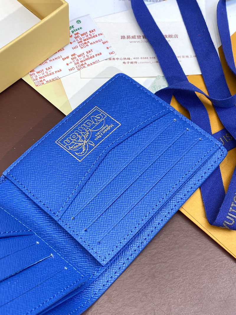 LOUIS VUITTON ポルトフォイユ・ミュルティプル lv301788 ブライト ブルー 超N品 ルイヴィトン 財布 二つ折り 小銭入れあり - 画像 (4)