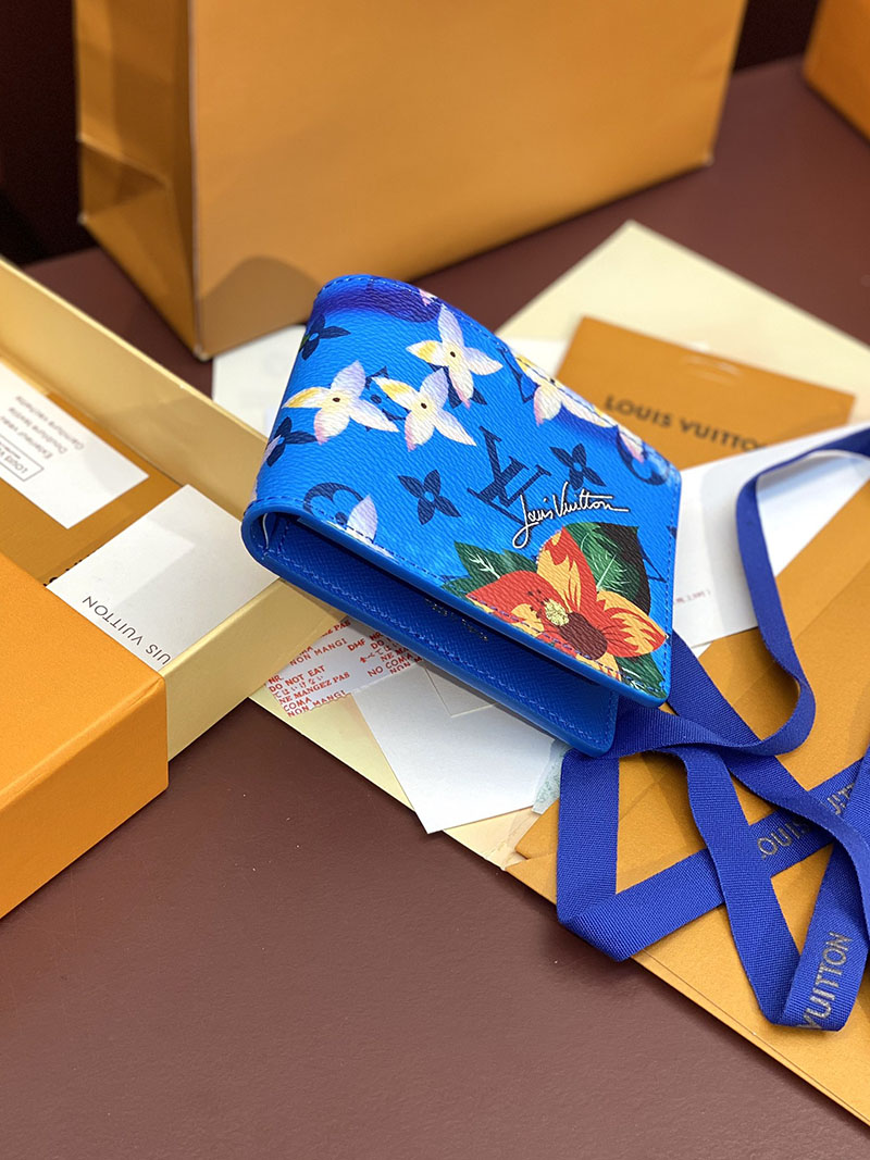 LOUIS VUITTON ポルトフォイユ・ミュルティプル lv301788 ブライト ブルー 超N品 ルイヴィトン 財布 二つ折り 小銭入れあり - 画像 (2)