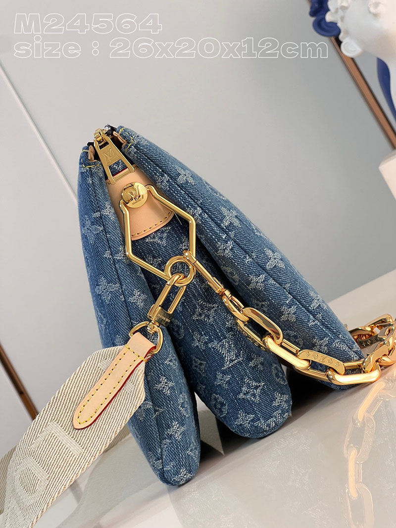 ルイヴィトン並行輸入品 LOUIS VUITTON クッサンPM ブルーデニム モノグラムデニム M24564 ルイヴィトン デニム ショルダーバッグ - 画像 (9)