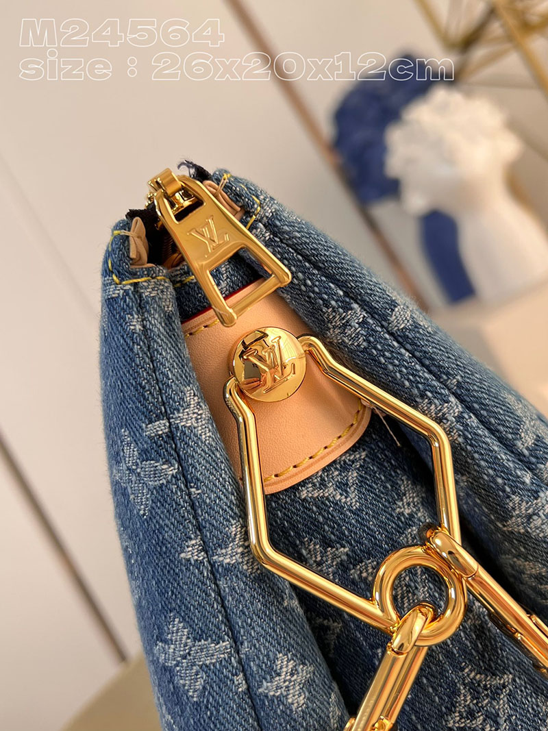 ルイヴィトン並行輸入品 LOUIS VUITTON クッサンPM ブルーデニム モノグラムデニム M24564 ルイヴィトン デニム ショルダーバッグ - 画像 (8)