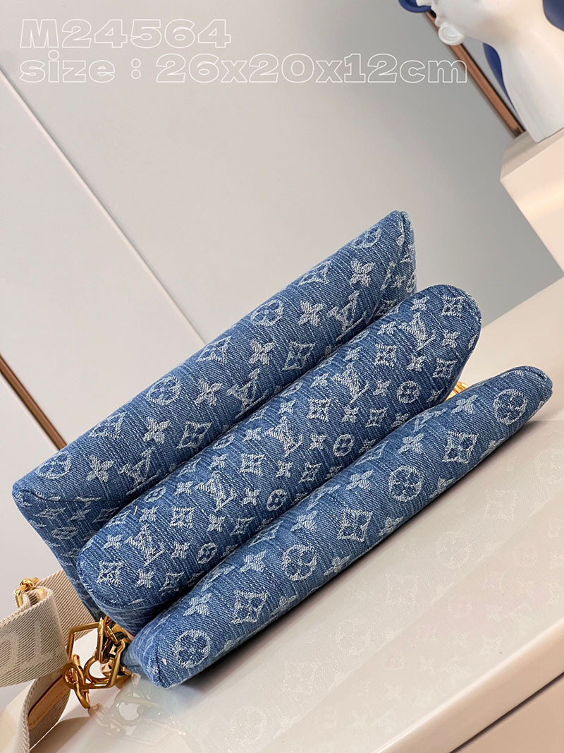 ルイヴィトン並行輸入品 LOUIS VUITTON クッサンPM ブルーデニム モノグラムデニム M24564 ルイヴィトン デニム ショルダーバッグ - 画像 (7)
