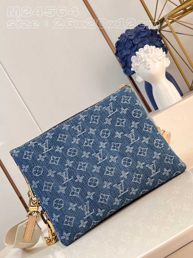 ルイヴィトン並行輸入品 LOUIS VUITTON クッサンPM ブルーデニム モノグラムデニム M24564 ルイヴィトン デニム ショルダーバッグ - 画像 (6)